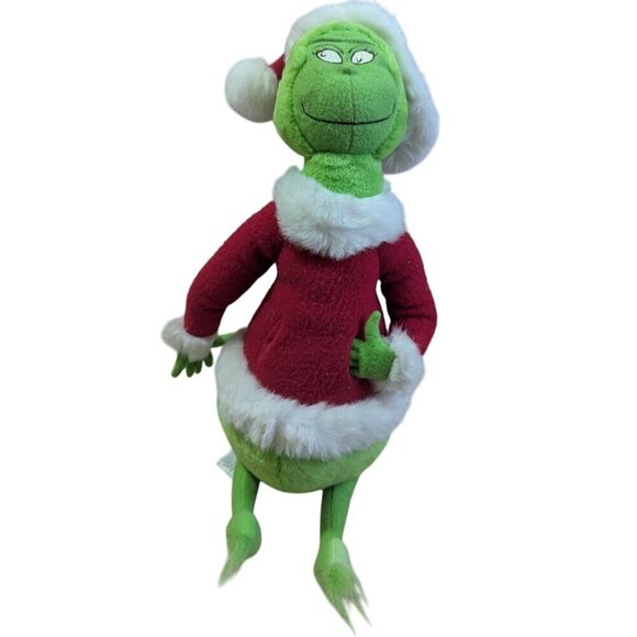 Vintage Grinch Christmas Plush Toy 18" In Santa Suit By Hallmark Cards - Picture 1 of 10